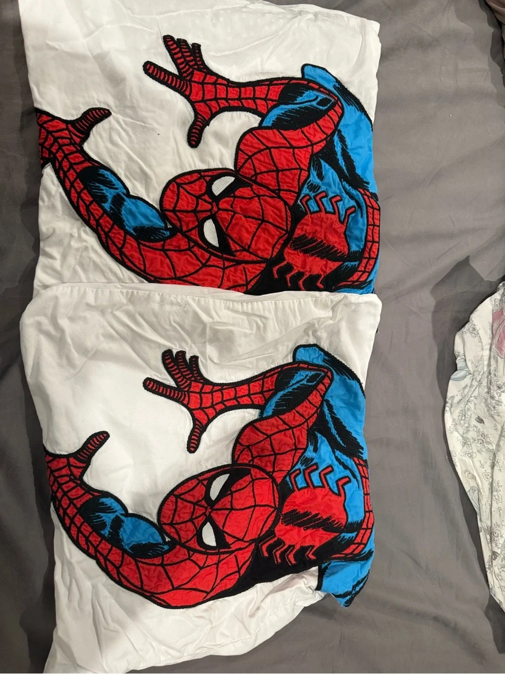 2 Pottery Barn Spider-Man White Pillowcase Cover